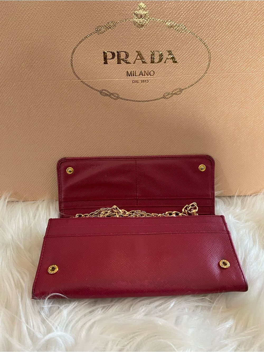 🛍️ Prada Authentic Pink Saffiano Leather Long Wallet/WOC - Picture 4 of 16